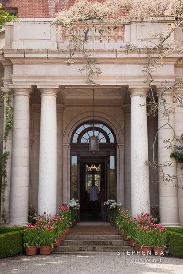 Portico or main entrance to the mansion at Filloli Gardens.
