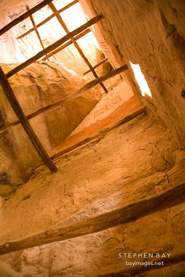 Wall painting found inside a room at Cliff Palace. Mesa Verde NP, Colorado.