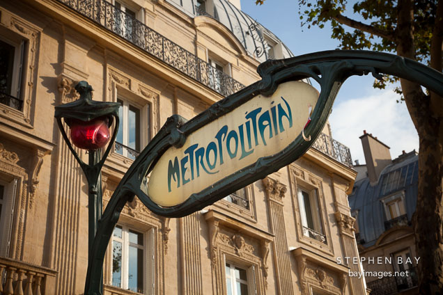Paris Metro sign. Paris, France.