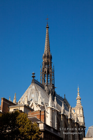 Spire of Saint Chapelle. Paris, France.