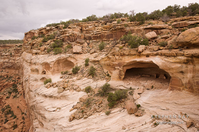 Yucca Cave Ruin is an Ancestral Puebloan cliff dwelling. Canyon de Chelly NM, Arizona.