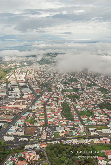 Early morning aerial view of San Jose, Costa Rica.