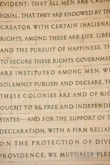 Excerpt from the Declaration of Independence. Jefferson Memorial, Washington, D.C.