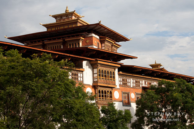 Warm afternoon light on Punakha Dzong. Punakha, Bhutan.