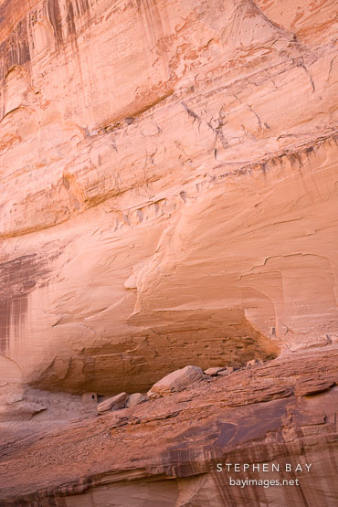 Hidden in an alcove is a small dwelling. Ledge Ruin, Canyon de Chelly NM, Arizona.