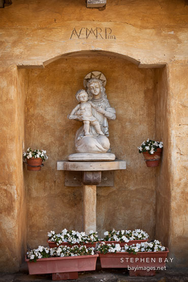 Shrine to Mary and Jesus. Carmel Mission, California.