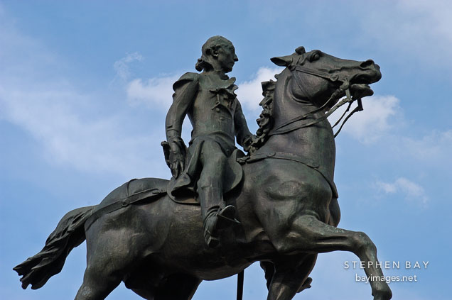 Statue of Gilbert du Motier, marquis de Lafayette. Mount Vernon Place, Baltimore, Maryland, USA.