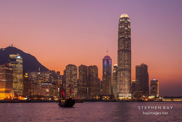 Colorful skyline. Hong Kong, China.