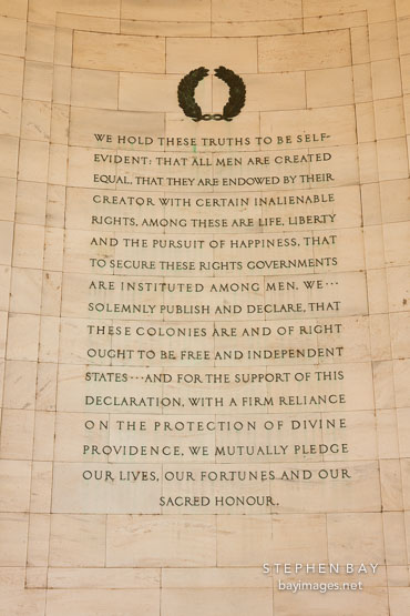 We hold these truths to be self-evident. Jefferson Memorial, Washington, D.C.
