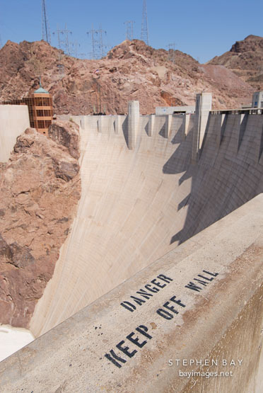 View towards the Nevada side of Hoover Dam. Nevada and Arizona, USA.