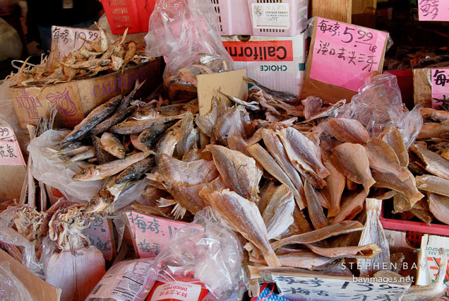 Dried fish for sale. Chinatown, San Francisco, California.