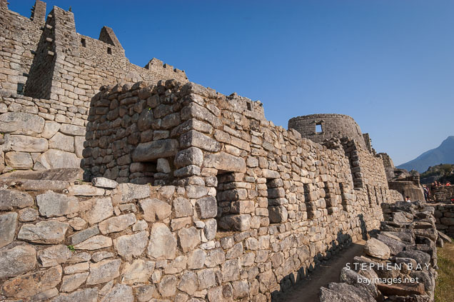 Buildings near temple of the sun. Machu Picchu, Peru.