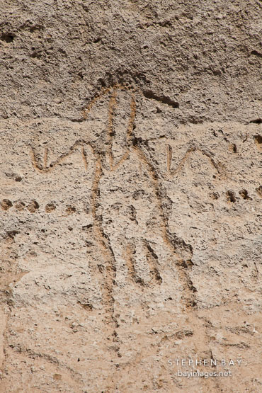 Petroglyph of human figure. Petroglyph point, California.