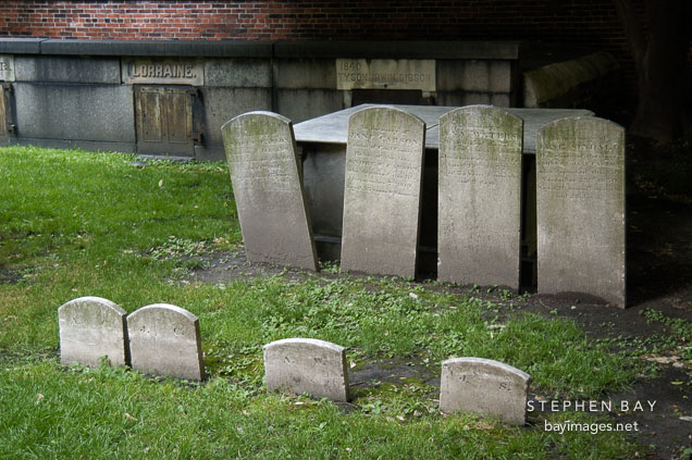 Headstones at Westminster Hall Cemetery. Baltimore, Maryland, USA.