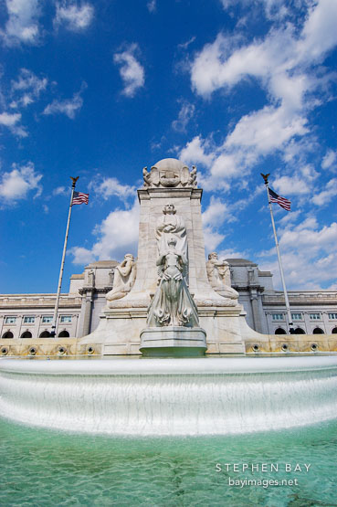 National Columbus Memorial and Fountain at Union Station. Washington, D.C., USA.