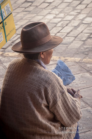 Old women sitting. Cusco, Peru.