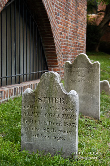 Gravestones at the Westminster Hall Cemetery, Baltimore, Maryland, USA.