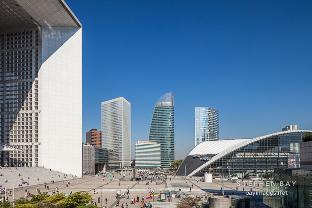 Le Parvis de la Defense, the esplanade at la Defense. Paris, France