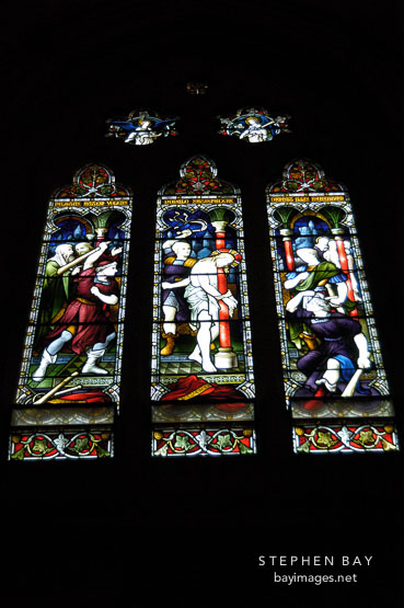 Stained glass at St. Mary's Cathedral. Sydney, Australia.