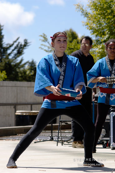 Taiko drummers, Cherry blossom festival. Japantown, San Francisco, California, USA.
