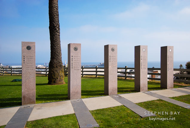 Santa Monica Veterans Memorial. Palisades Park, Santa Monica California, USA.