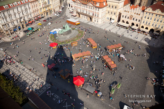 Aerial view of old town square. Prague, Czech Republic.