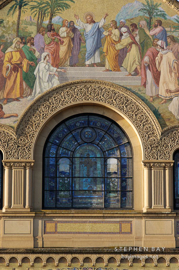 Facade of the Stanford Memorial Church. Stanford, California.