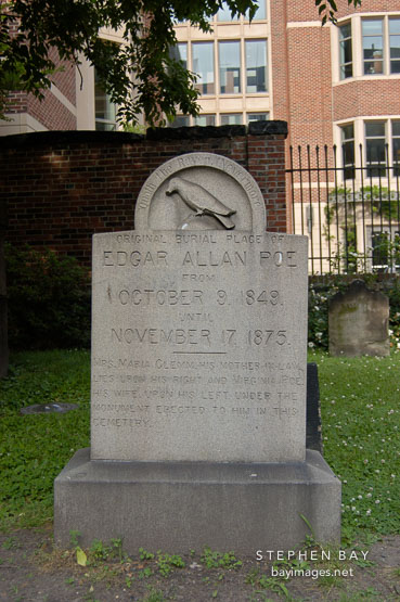 Original burial place of Edgar Allan Poe. Westminster Hall Cemetery, Baltimore, Maryland, USA.