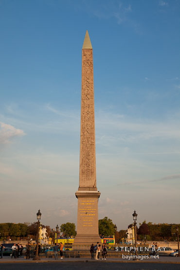Obelisk at the Place de la Concorde. Paris, France.
