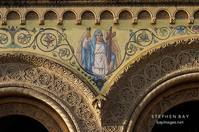 Facade of the Stanford Memorial Church. Stanford, California.
