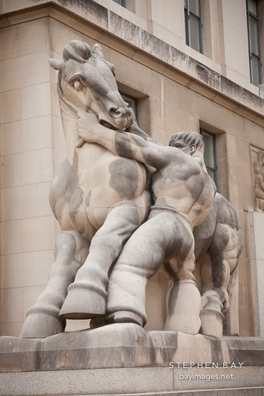 Man controlling trade. Federal Trade Commission building, Washington, D.C.