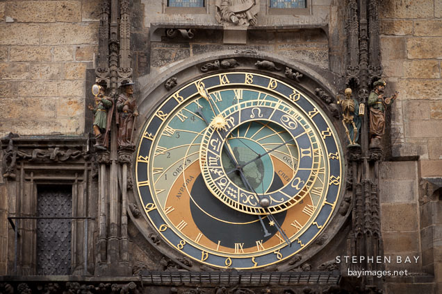 Astronomical dial with Zodiac ring. Prague, Czech Republic.