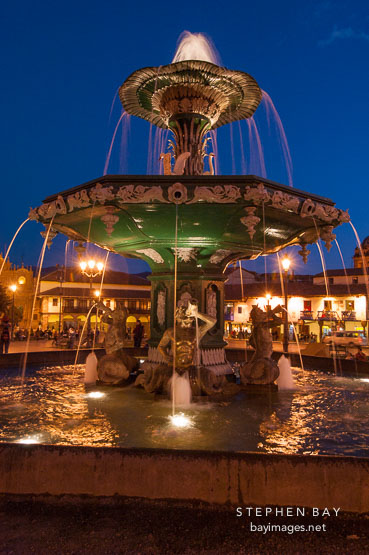 Fountain in the Plaza de Armas. Cusco, Peru.