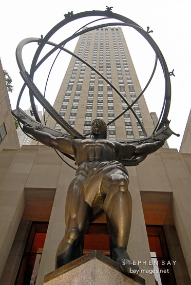 Photo Statue Of Atlas New York City New York Usa 