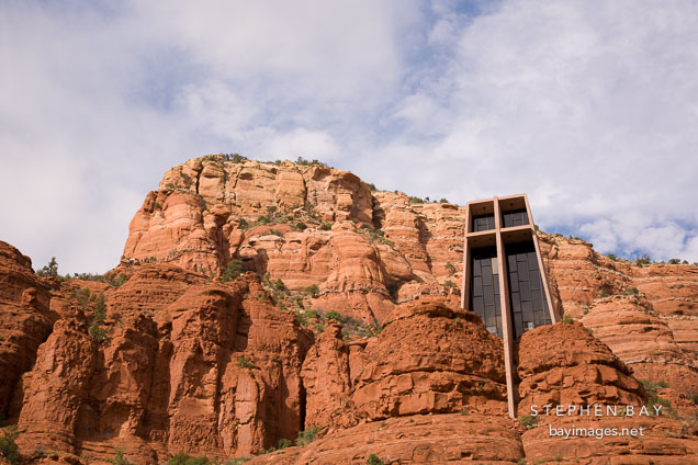 The Chapel of the Holy Cross is built into the red rock formations. Sedona, Arizona.