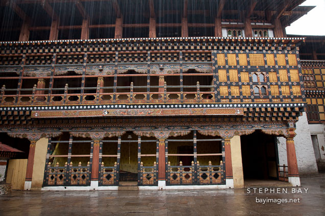 Monastic quarter of Rinpung Dzong in Paro, Bhutan.