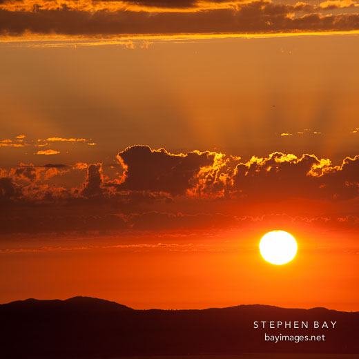 Sunset at Mission Peak. Fremont, California.