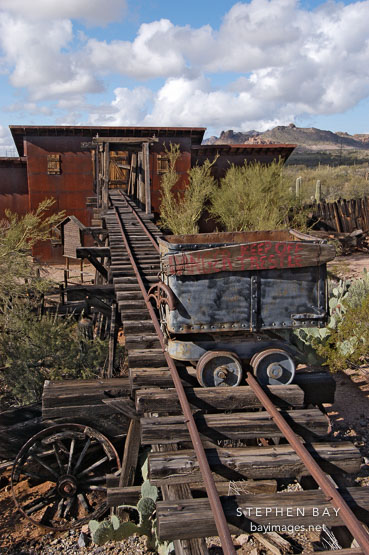 Mining rail tracks. Goldfield, Phoenix, Arizona, USA.