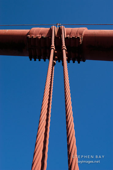 Support cables. Golden Gate Bridge, San Francisco, California.