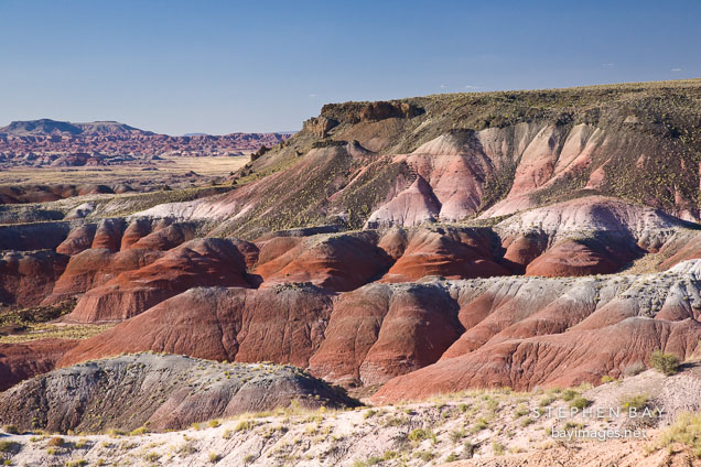 Chinle Formation badlands in the Painted Desert. Petrified Forest NP, Arizona.