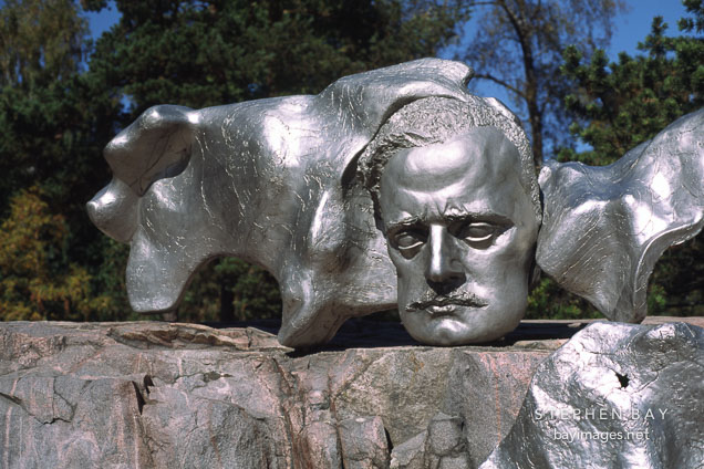 Sculpture of Jean Sibelius (1865-1957) by Eila Hiltunen (1967). Helsinki, Finland.