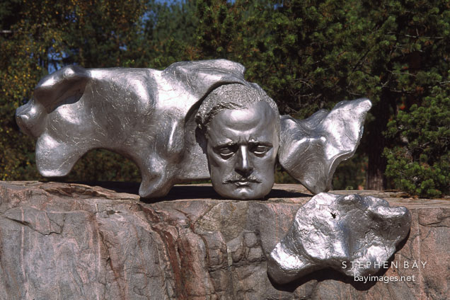 Eila Hiltunen's sculpture of Jean Sibelius. Helsinki, Finland.