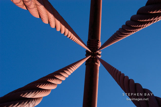 Support cables. Golden Gate Bridge, San Francisco, California.