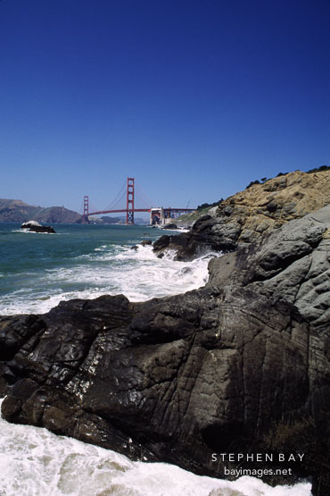 Baker beach and Golden Gate Bridge. San Francisco, California.
