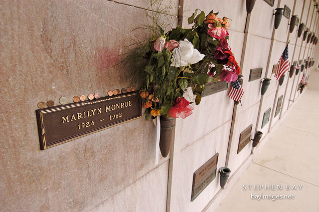 Grave of Marilyn Monroe. Hollywood Memorial Park Cemetery. Los Angeles, California, USA.