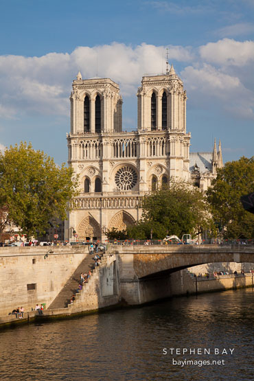 Notre Dame Cathedral and the Seine. Paris, France.