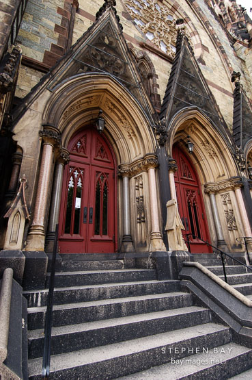 Steps to the United Methodist Church. Mount Vernon Place, Baltimore, Maryland, USA.