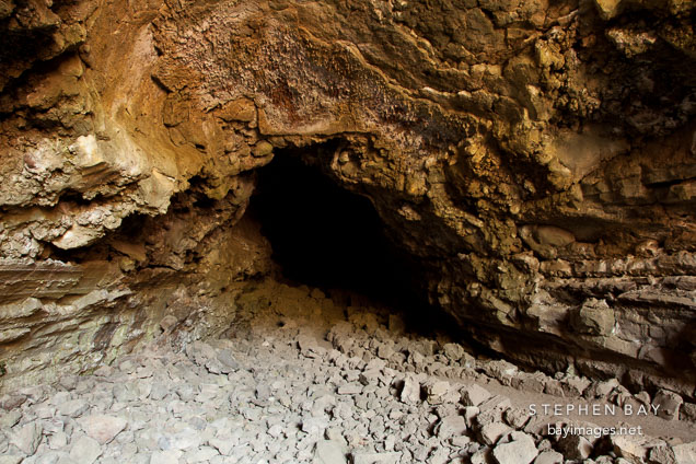 Lower entrance to Sentinel Cave. Lava Beds NM, California.