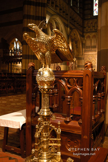 Brass lectern at St. Paul's Cathedral. Melbourne, Australia.