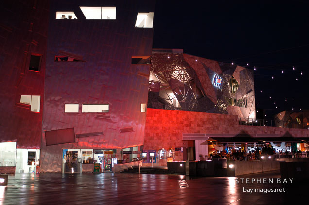 Federation Square at night. Melbourne, Australia.